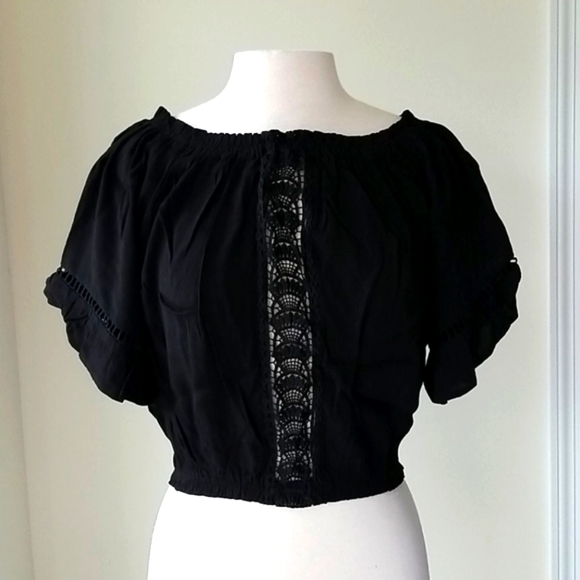 🍏 BOUTIQUE 🍏LA Boho OTS Lace Blouse, Top - Picture 10 of 13